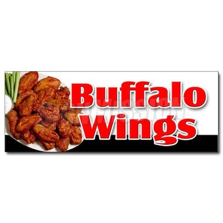 Signmission 12in BUFFALO WINGS DECAL sticker hot wings spicy bone wing sauce deep fried, D-12 Buffalo Wings D-12 Buffalo Wings